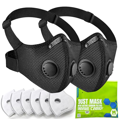 BASE CAMP M PRO Dust Mask, All day Comfortable Reusable Respirator Mask for Dust, Safety Work Mask for Woodworking