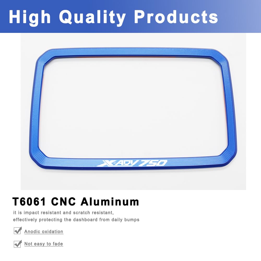 Per XADV750 X-ADV 750 2025 Protezione per schermo LCD del cruscotto della moto T6061 Copertura protettiva in alluminio CNC per telaio del misuratore (blu)