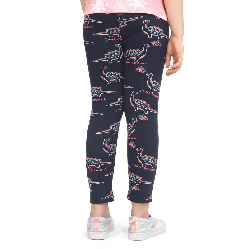 Image of ARIEL Cotton Printed Non-Transparent Regular Fit Ankle Length Leggings for Girls