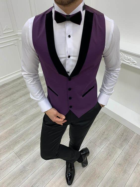 Gental Mens 3 Pieces Slim Fit Wedding Suit Dress Dinner Suits Tuxedoes Blazer Vest Pants Evening Dress2