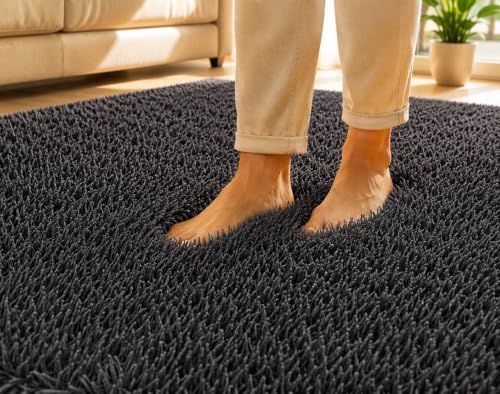 Image of Shaggy Carpet 3x5 Ft for Living Room & Bedroom (Grey)