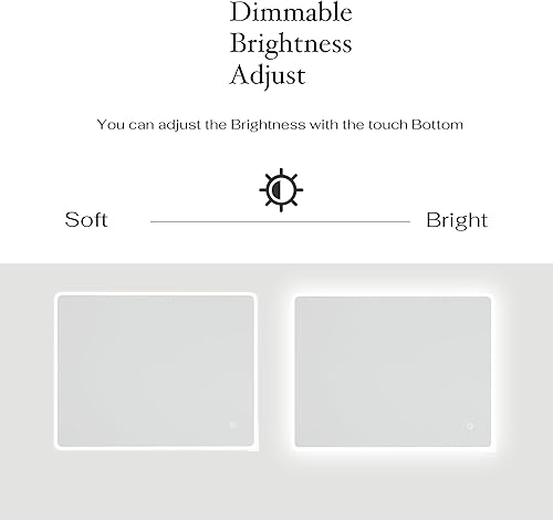 Miniatura 7 de Espejo rectangular grande de 36 x 28 pulgadas para montaje en pared, antiempañamiento, para baño, tocador de baño