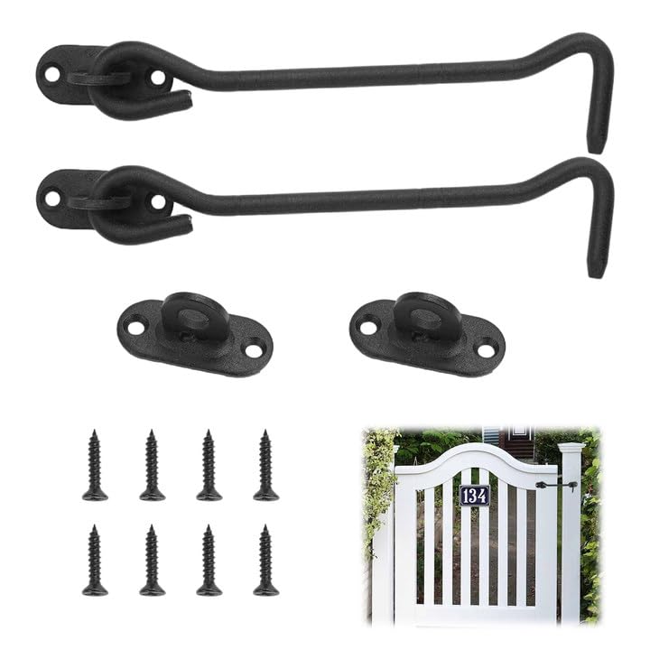 2 Ganci Cabina Per Finestre E Porte - Con Viti, Nero, Per Interni Ed Esterni - Foto 10