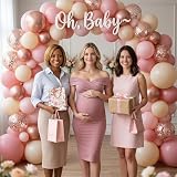 QIFU Retro różowe balony 50 sztuk 12 cali różowe balony z helem vintage beżowe różowe złoto konfetti dekoracje urodzinowe dla dziewczynki, baby shower, chrzest, walentynki, księżniczki