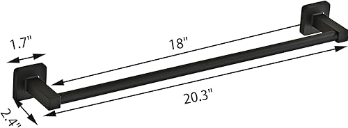 Vista 21 de Toallero montado en la pared del baño, toallero de níquel cepillado de 18 pulgadas con estante inoxidable y soporte para toallas de mano, toalleros