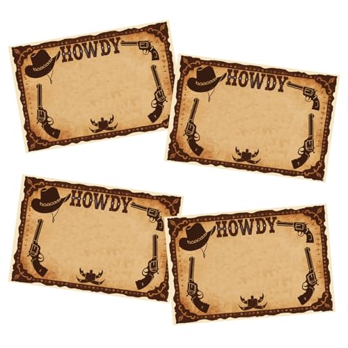 120 Pcs Wild Wild West Adhesive Student Name Tags 2×3 inch Cowboy Name Tag Stickers for Birthday Game, Party Decoration, Activity Game