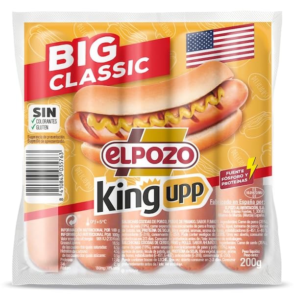 Elpozo King Upp Salchichas Big Classic 200 Gr