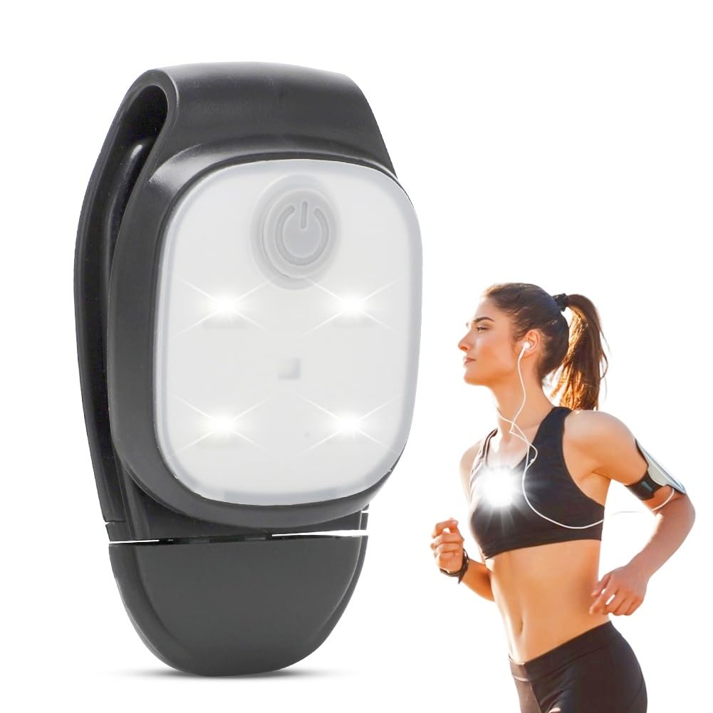 LOMUG LED Clip Lampe, Lauflicht Klein Stirnlampe LED Wiederaufladbar Lauflampe Wasserdicht Kopflampe Sicherheitslicht Laufzubehör für Joggen, Angeln, Laufen, Camping, Wandern, Rucksack, Kleidung