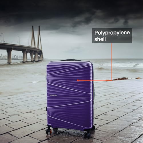 Image of Nasher Miles Mumbai Hard-Sided Polypropylene 8 Wheels Double Spinner Cabin Luggage Purple 20 inch |55cm Trolley Bag,Small