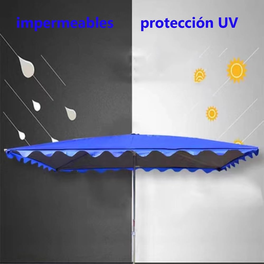 QSPNVFB Dessus De Parasol Rectangulaire, Imperméable Auvent De Parapluie Carré Couverture De Rechange, Anti-Ultraviolet Toile De Rechange Pour Parasol(Green,2.5x2m(8'x6.5