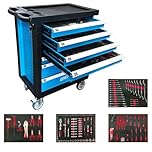 ENG PRO Carrello Porta Attrezzi Officina completo - 7 cassetti con 300 Utensili Inclusi – Cassettiera Professionale