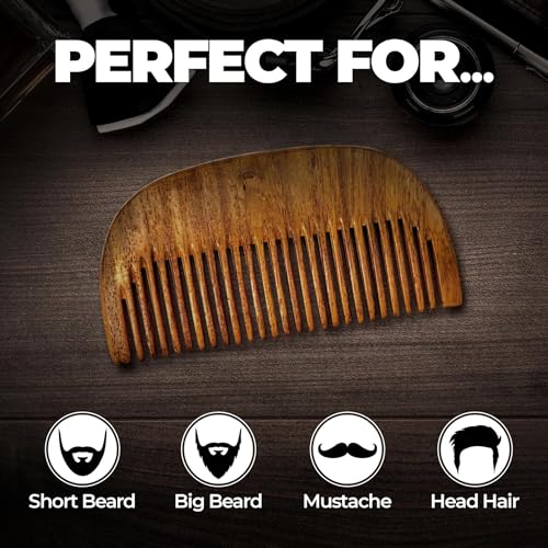 Image of Compact Wooden Comb | Style your beard hassle-free | Pocket-size Elegant Comb for hair & Beard styling | Light Weight For Healthy & Stylish Beard