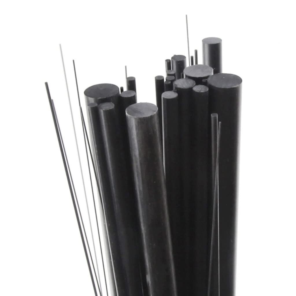 Varillas de Fibra de Carbono Negras de 1,5 Metros de Longitud para Equipos mecánicos. Varillas de Soporte de Fibra de Vidrio, Tiras Redondas pequeñas, Esqueleto de Cometa de Fibra (tamaño: 9