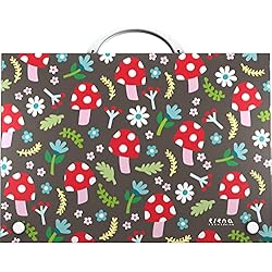 Grafoplás | Maletin Escolar con Asa y Cierre de Broche | Polipropileno | Tamaño Folio | 24,5x34,5x4cm | Diseño Elena Corredoira | Colección Setas