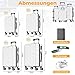 KESSER® Reisekoffer Set 4-teilig | Kofferset ABS Hartschalenkoffer mit Zahlenschloss, Kofferwaage & Reisebrieftasche 360° Rollen | Handgepäck & große Koffer für Business & Reise Trolley Snow White