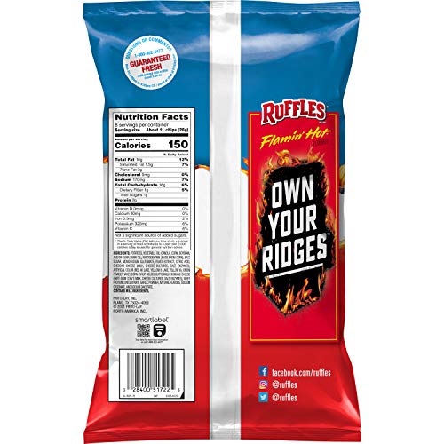 Ruffles Potato Chips Flamin' Hot Cheddar Cheese, 8 Oz #TOP1