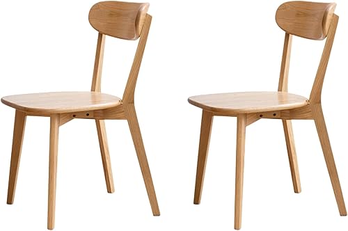 Miniatura 21 de Sillas de comedor de madera maciza 100% - Prácticas sillas de cocina - Silla de madera para comedor, cocina (4, nogal con cojín gris) Nogal con