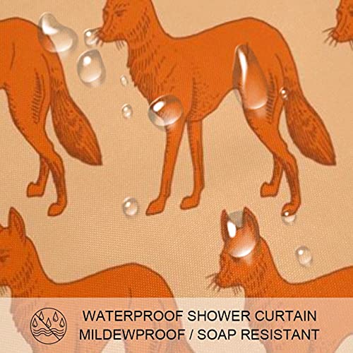 Rideaux de douche à motif renards oranges sans odeur 12 crochets - 4