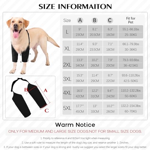 Image of ROZKITCH Dog Surgery Leg Sleeve for Front Legs, Pet Prevent Licking Wound Elbow Knee Protector, Dog Leg Sleeve to Stop Licking Cone Collar Alternative for Sprain ACL CCL Arthritis Black XL