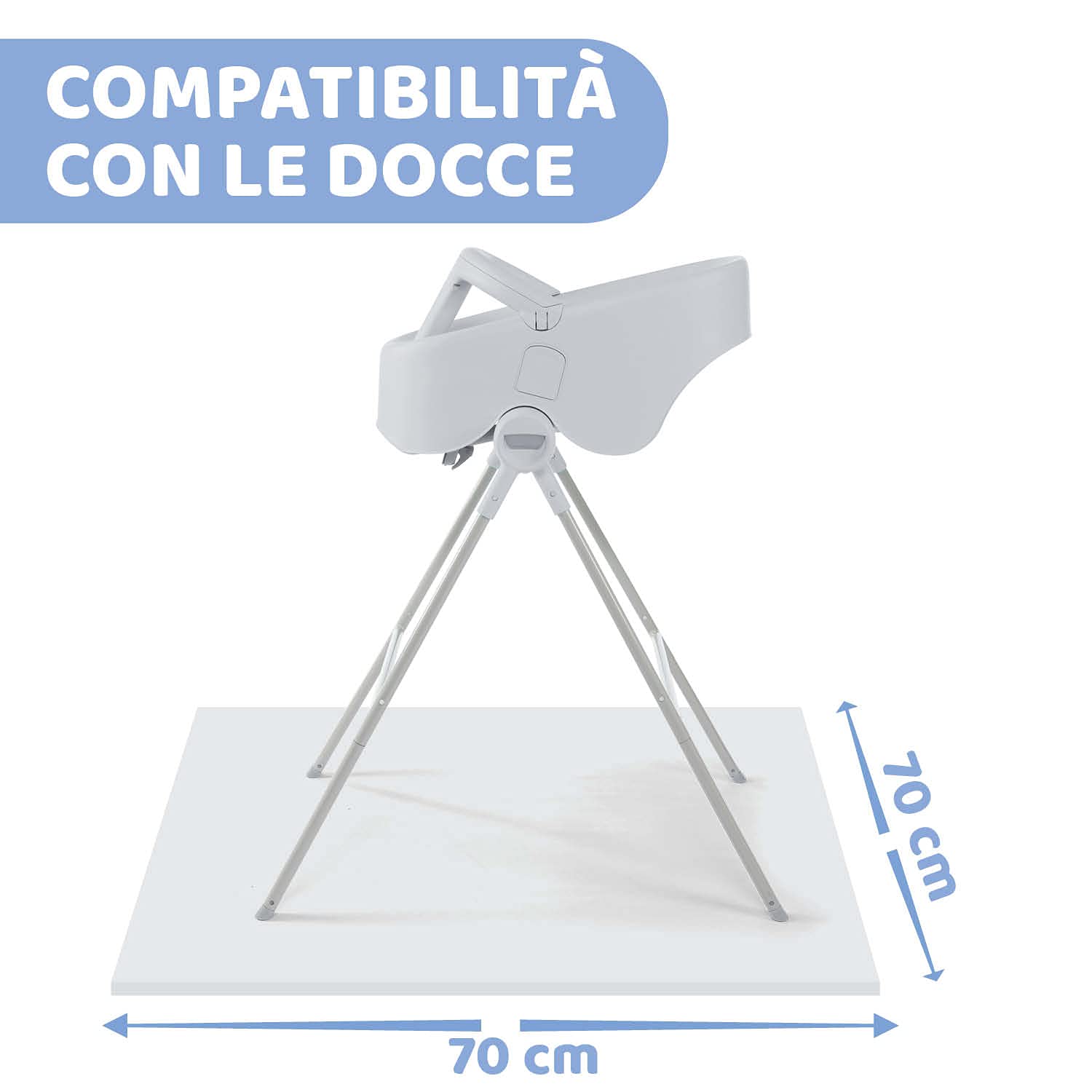 Chicco Bubble Nest Vaschetta Doccia, Cool Grey, Grigio (Cool Grey), 1 Unità (Confezione da 1)