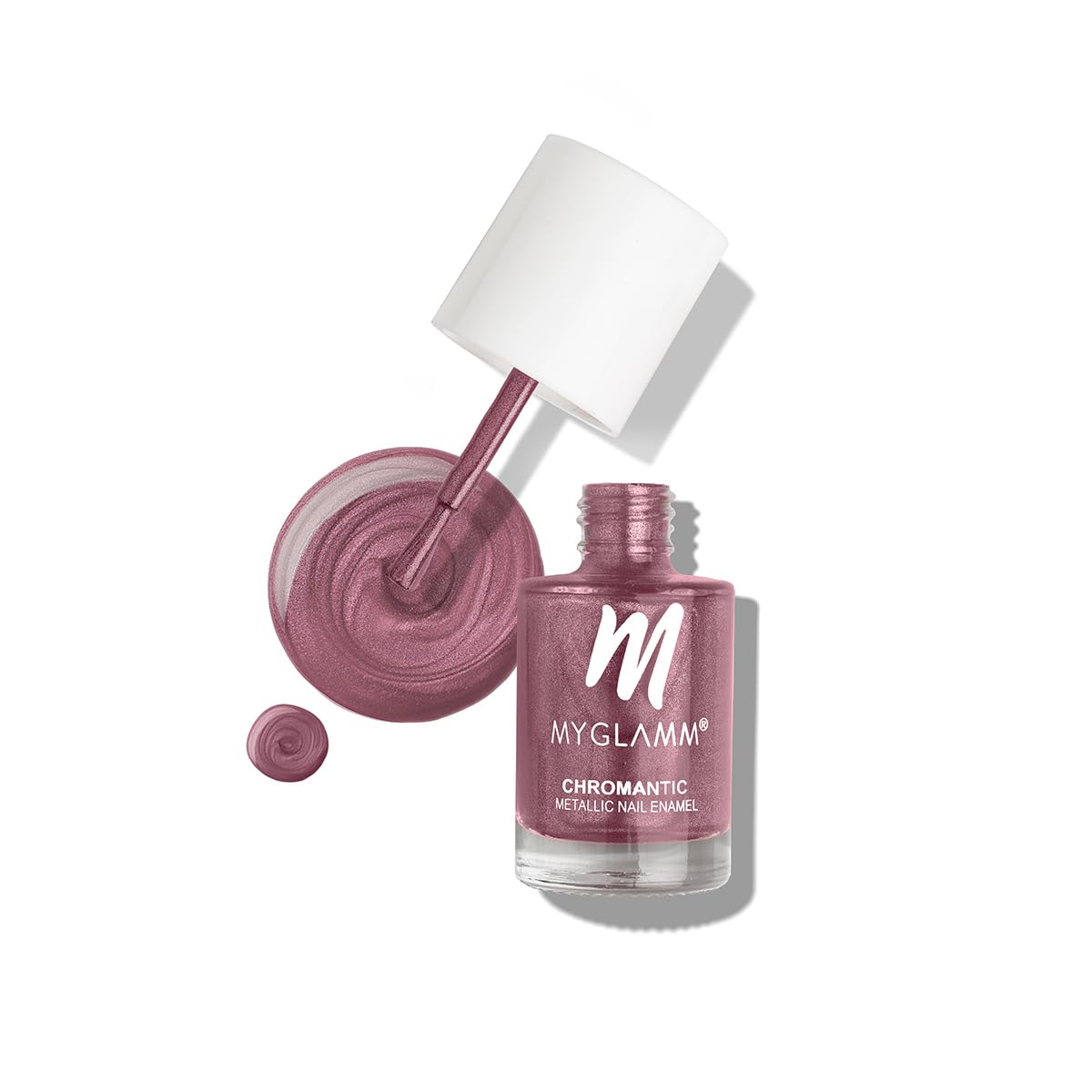 MyGlamm Chromantic Metallic Nail Enamel - Geisha (Dark Pink Shade) | Chemical Free, Liquid, Chrome, & Long Lasting Nail Polish (10ml)