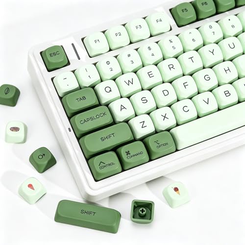 Image of KBDiy Matcha Keycaps Set, 143 Keys Green Dye-Sublimation PBT Keycaps, KOA Profile Cute Custom Keycaps, for 60% 75% 100% Cherry Gateron MX Switches Mechanical Keyboards