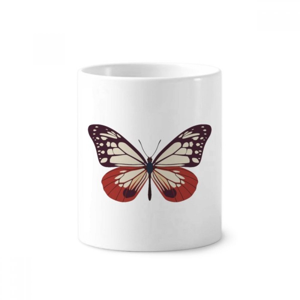 Tasse blanche céramique motif papillon 350ml et pot à crayons design rose