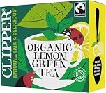 Clipper Organic Lemon Green Tea Bags | 80 Teabags for Home or Office | Pure, Eco-Conscious, Fair Trade Green Tea with Lemon | Natural, Unbleached, Plant-Based & Biodegradable Bags