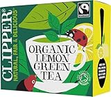Clipper Organic Lemon Green Tea Bags | 80 Teabags for Home or Office | Pure, Eco-Conscious, Fair Trade Green Tea with Lemon | Natural, Unbleached, Plant-Based &...