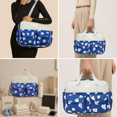 Image of Diaper Bag for Mothers for Travel with Changing Station | Tote Diaper Baby Bag for Mom | Diaper Bag with Insulated Bottle Holder & Changing Mat | 17 L,10 Pocket