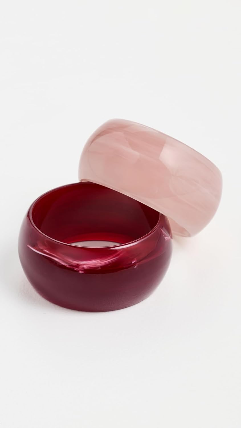 ADINA EDEN Women's Berry Blush Resin Bangle Stack Set - Image 2