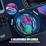 VersionTECH. Wireless Gaming Mouse, Rechargeable Computer Mouse Mice with Colorful LED Lights, Silent Click, 2.4G USB Nano Receiver, 3 Level DPI for PC Gamer Laptop Desktop Chromebook Mac -Black - Image 5