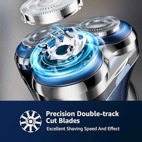 Rechargeable Electric Razor for Men: IPX6 Waterproof Shaver - 1.5H Fast Charge, 4D Flex Precision Blades with Pop-Up Trimmer - Gentle on Sensitive Skin, Perfect for Travel - Image 4