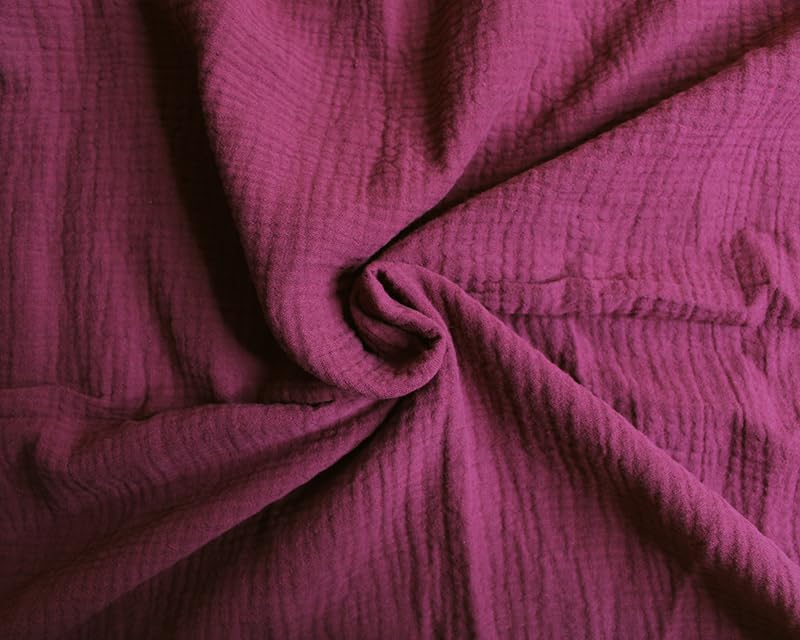 Needleberry Rust Cotton Gauze Fabric - 130cm - 100% Cotton - Soft, Breathable Material for Baby Crafts, Sewing, Muslins and DIY Projects (Wine, 3 Meters)