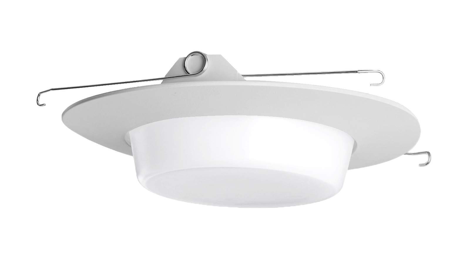 NICOR Lighting 6 in. White Recessed Plastic Shower Trim with Lexan Drop Opal Lens (17579)