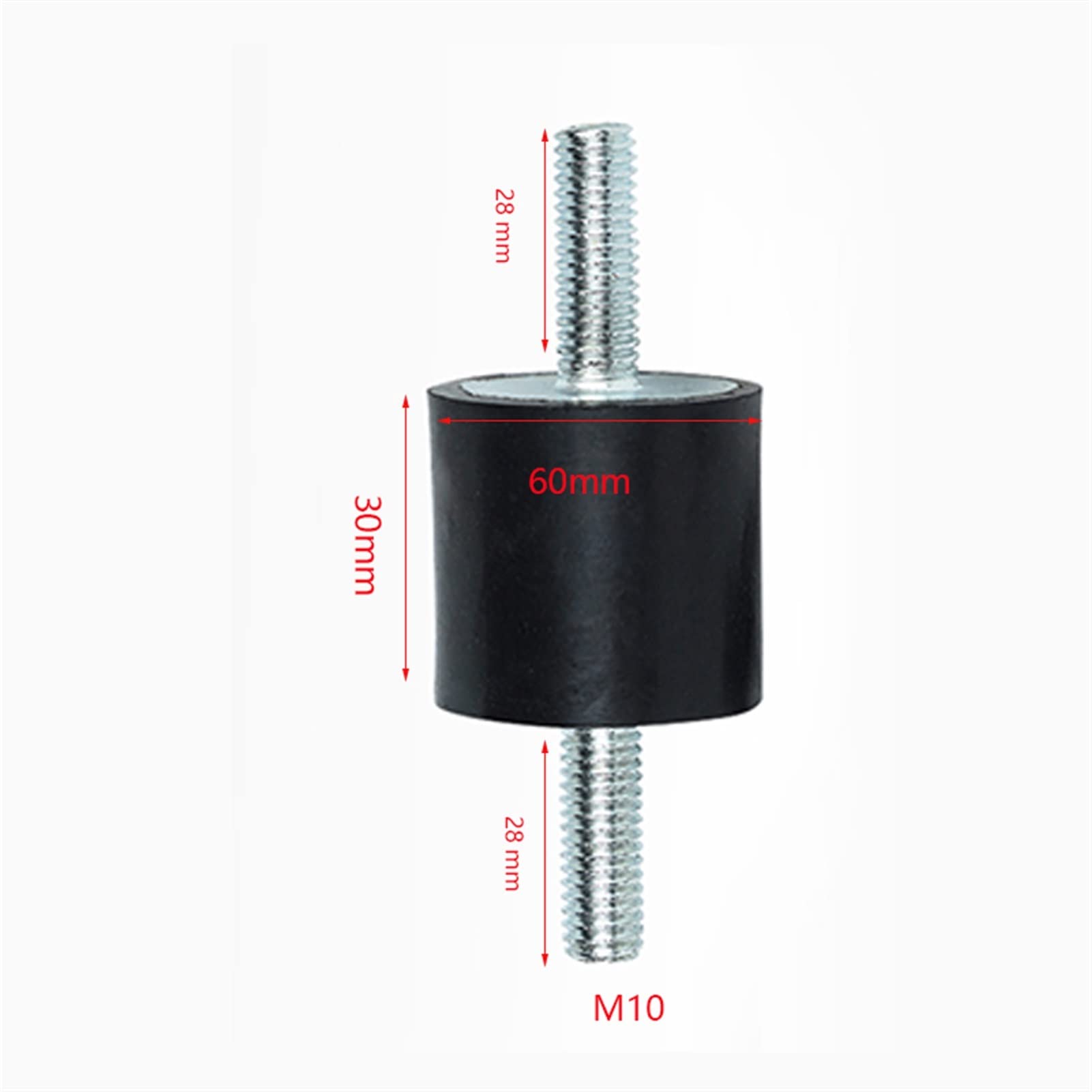 Rosca Anti Vibración Montaje De Goma, 1 soporte aislador de goma antivibración, pernos M10 x 36 mm for compresores de aire, motores de garaje, pernos amortiguadores de motores diésel(M10 60 X30mm)