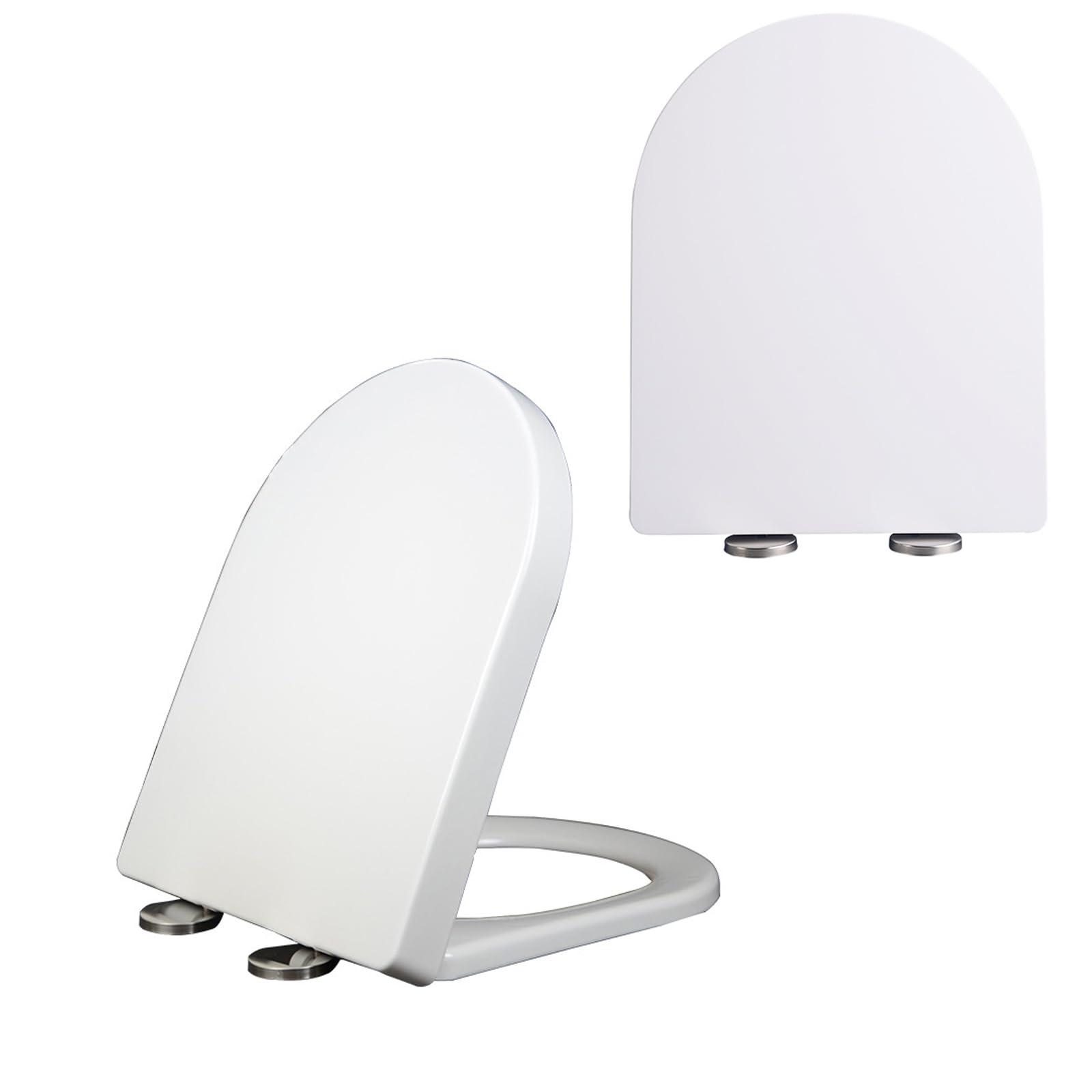 Toilet Seat,U Shape Toilet Seat with Adjustable Hinges, Slow Close Toilet Cover,One-Click to Quick Release,Thickening Plastic Strong & Durable,Easy Cleaning(Mounting accessories included)