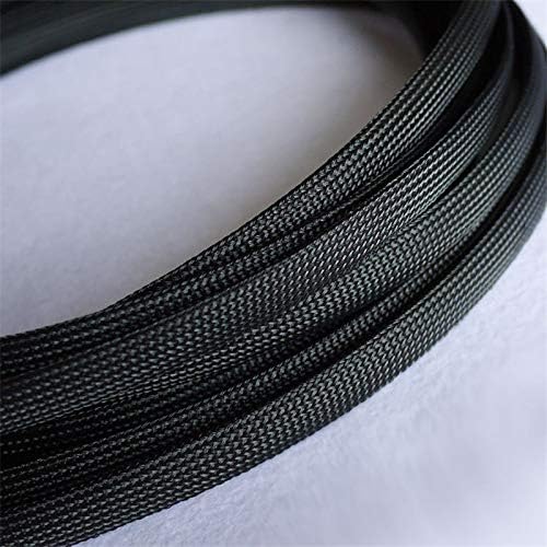 10m /30 Meters Black 12mm PET Expandable Sleeving High Density Sheathing Plaited Cable Sleeves - (Length: 30M)