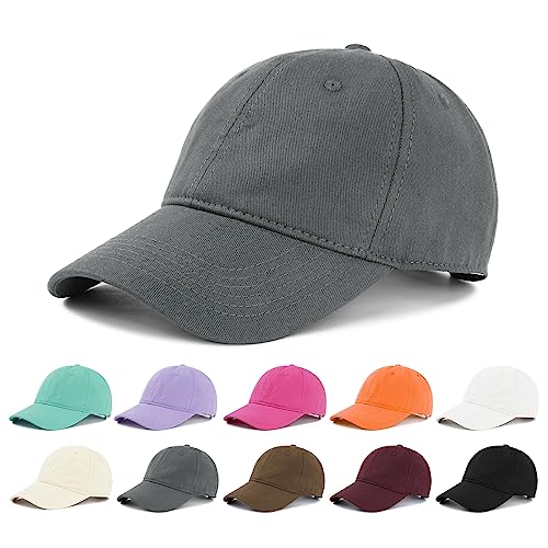 Image of American Trends Baseball Cap for Women Men Adjustable Cotton Dad Hat, Classic Plain Ponytail Hat for Workout & Everyday Wear