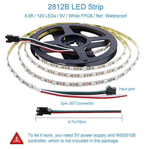Tira LED WS2812B RGB direccionable 6.6ft con controlador WiFi miniatura 2