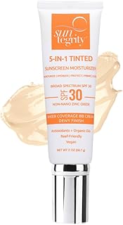 Suntegrity 5 in 1 Tinted Mineral Sunscreen for Face (SPF 30-2 oz) - Fair | BB Cream Moisturizer with Physical UVA/UVB Broad Spectrum Protection | Safe for Sensitive Skin