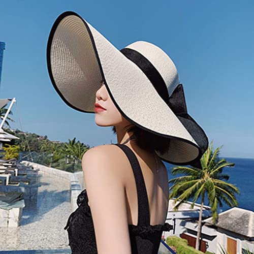 Chapeau de paille femme soleil grand bord capeline plage voyage été