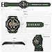 GOLDEN HOUR Ultra-Thin Minimalist Sports Waterproof Digital Watches Men with Wide-Angle Display Rubber Strap Alloy Steel Case Wrist Watch for Men Women in Army Green