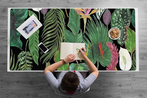 Sous-main de bureau antidérapant de grande taille 120x60 en vinyle avec design