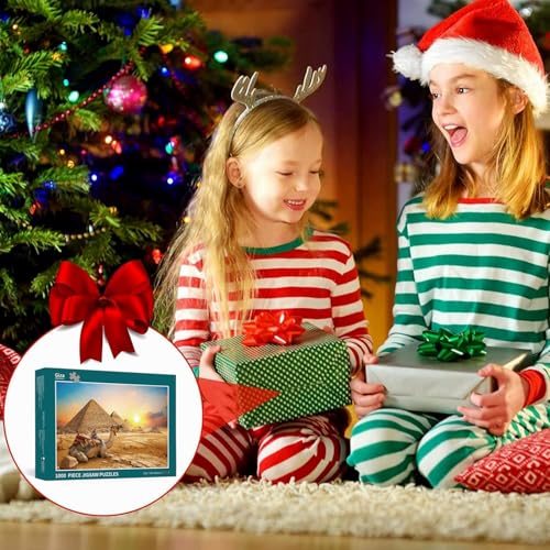 Jigsaw Puzzles for Adults 1000 Piece Giza Pyramids 27.56 x 19.69 Inch Jigsaw Puzzles for Adults Educational Game Challenge Toy 1000 Pieces Pyramid Puzzles for Adults - Image 4