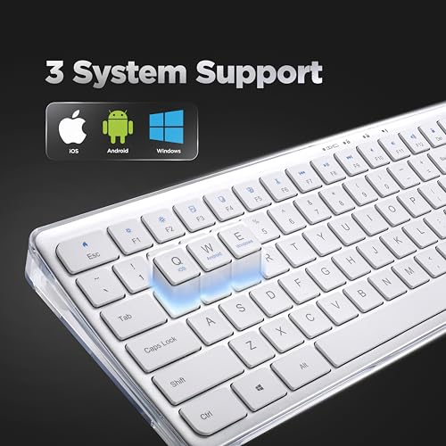 Acer Clearview Curved Transparent Wireless Rechargeable Keyboard I Dual Connection Bluetooth + 2.4 G I Multi-Device Connection with 3 Bluetooth... - Image 5