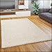 Produktbild Paco Home Teppich Wohnzimmer Schlafzimmer Hochflor Shaggy Flokati Optik Einfarbiges Design Weich Flauschig Moderne Deko, Grösse:140x200 cm, Farbe:Ivory (Creme)
