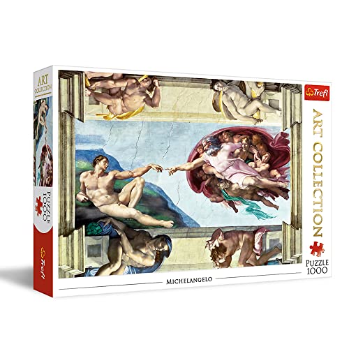 Trefl-La creación de Adams, Michelangelo 1000 Piezas, Colección de Arte, Adultos y niños a Partir...