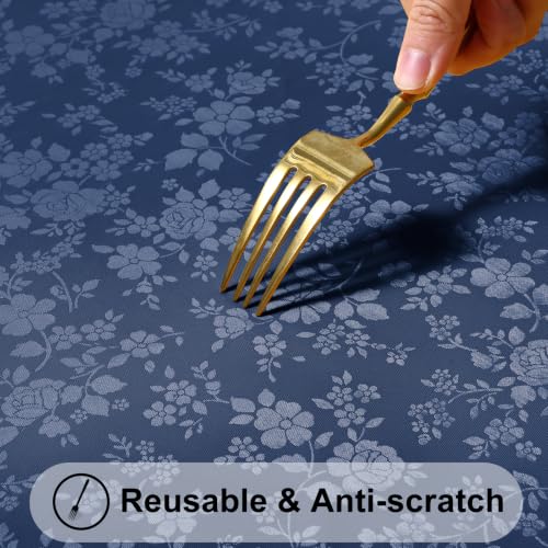 Image of Smiry Heavy Duty Vinyl Fitted Tablecloths for 5 Foot Rectangle Tables