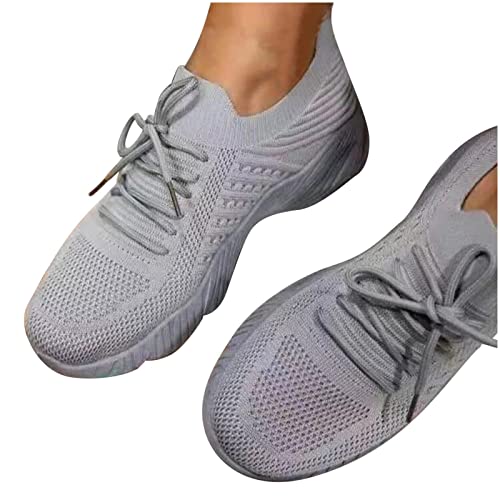 Sdhkgrrt Women's Breathable Mesh Stretch Cloth Sports Shoes - Lightweight Soft Slip-Ons Flying Woven Outdoor Work Shoes #TOP5